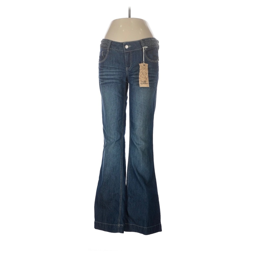 Freestyle‎ Revolution Skinny Flare Jeans NWT Blue Braided Waist Low Rise 11